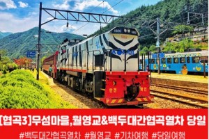 [ 당일 - 무섬마을,월영교&백두대간협곡열차 당일 [중,석식제공] [서울/천안아산/오송/부산/진주/동대구/울산/마산 출발]